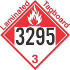 Combustible Class 3 UN3295 Tagboard DOT Placard