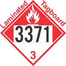 Combustible Class 3 UN3371 Tagboard DOT Placard