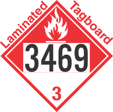 Combustible Class 3 UN3469 Tagboard DOT Placard