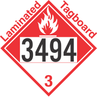 Combustible Class 3 UN3494 Tagboard DOT Placard