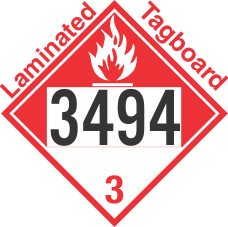 Combustible Class 3 UN3494 Tagboard DOT Placard