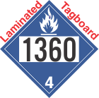 Dangerous When Wet Class 4.3 UN1360 Tagboard DOT Placard