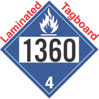 Dangerous When Wet Class 4.3 UN1360 Tagboard DOT Placard