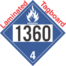 Dangerous When Wet Class 4.3 UN1360 Tagboard DOT Placard
