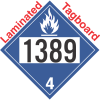 Dangerous When Wet Class 4.3 UN1389 Tagboard DOT Placard