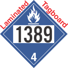 Dangerous When Wet Class 4.3 UN1389 Tagboard DOT Placard