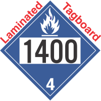 Dangerous When Wet Class 4.3 UN1400 Tagboard DOT Placard