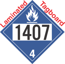 Dangerous When Wet Class 4.3 UN1407 Tagboard DOT Placard