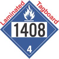 Dangerous When Wet Class 4.3 UN1408 Tagboard DOT Placard