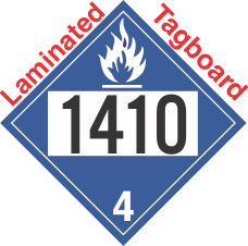 Dangerous When Wet Class 4.3 UN1410 Tagboard DOT Placard