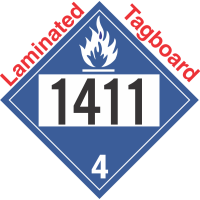 Dangerous When Wet Class 4.3 UN1411 Tagboard DOT Placard