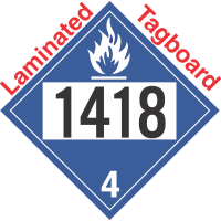 Dangerous When Wet Class 4.3 UN1418 Tagboard DOT Placard