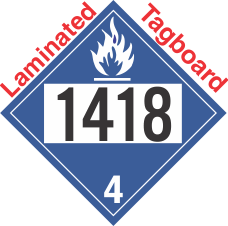 Dangerous When Wet Class 4.3 UN1418 Tagboard DOT Placard