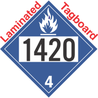 Dangerous When Wet Class 4.3 UN1420 Tagboard DOT Placard