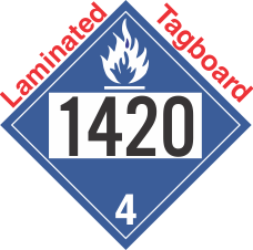 Dangerous When Wet Class 4.3 UN1420 Tagboard DOT Placard