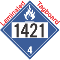 Dangerous When Wet Class 4.3 UN1421 Tagboard DOT Placard