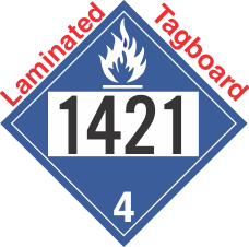 Dangerous When Wet Class 4.3 UN1421 Tagboard DOT Placard