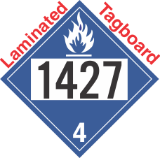 Dangerous When Wet Class 4.3 UN1427 Tagboard DOT Placard