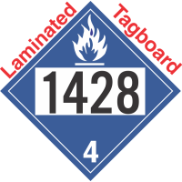 Dangerous When Wet Class 4.3 UN1428 Tagboard DOT Placard