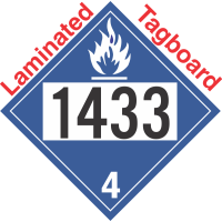 Dangerous When Wet Class 4.3 UN1433 Tagboard DOT Placard