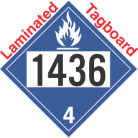 Dangerous When Wet Class 4.3 UN1436 Tagboard DOT Placard