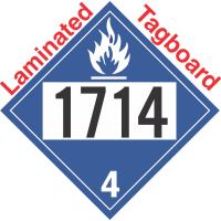 Dangerous When Wet Class 4.3 UN1714 Tagboard DOT Placard