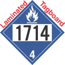 Dangerous When Wet Class 4.3 UN1714 Tagboard DOT Placard