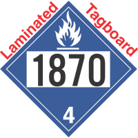 Dangerous When Wet Class 4.3 UN1870 Tagboard DOT Placard