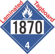 Dangerous When Wet Class 4.3 UN1870 Tagboard DOT Placard