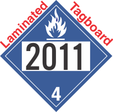Dangerous When Wet Class 4.3 UN2011 Tagboard DOT Placard