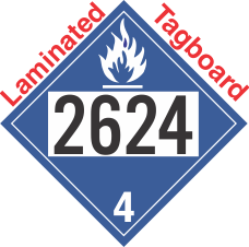 Dangerous When Wet Class 4.3 UN2624 Tagboard DOT Placard
