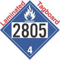 Dangerous When Wet Class 4.3 UN2805 Tagboard DOT Placard