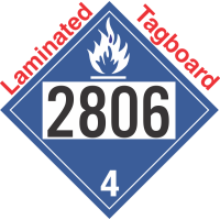 Dangerous When Wet Class 4.3 UN2806 Tagboard DOT Placard