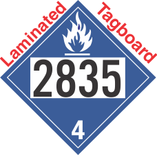 Dangerous When Wet Class 4.3 UN2835 Tagboard DOT Placard