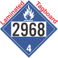 Dangerous When Wet Class 4.3 UN2968 Tagboard DOT Placard