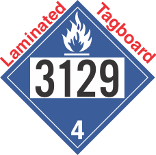 Dangerous When Wet Class 4.3 UN3129 Tagboard DOT Placard