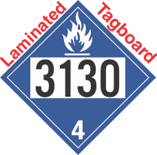 Dangerous When Wet Class 4.3 UN3130 Tagboard DOT Placard