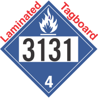 Dangerous When Wet Class 4.3 UN3131 Tagboard DOT Placard