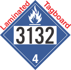 Dangerous When Wet Class 4.3 UN3132 Tagboard DOT Placard