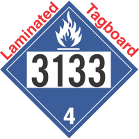 Dangerous When Wet Class 4.3 UN3133 Tagboard DOT Placard