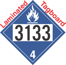 Dangerous When Wet Class 4.3 UN3133 Tagboard DOT Placard