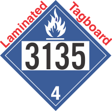Dangerous When Wet Class 4.3 UN3135 Tagboard DOT Placard