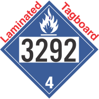 Dangerous When Wet Class 4.3 UN3292 Tagboard DOT Placard