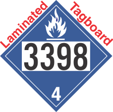 Dangerous When Wet Class 4.3 UN3398 Tagboard DOT Placard