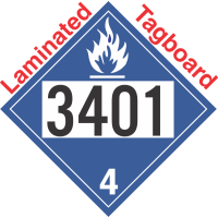 Dangerous When Wet Class 4.3 UN3401 Tagboard DOT Placard