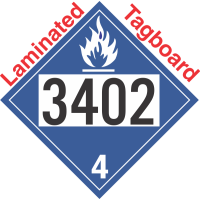 Dangerous When Wet Class 4.3 UN3402 Tagboard DOT Placard