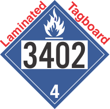 Dangerous When Wet Class 4.3 UN3402 Tagboard DOT Placard