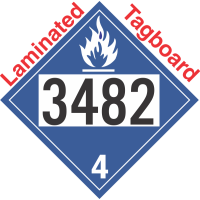 Dangerous When Wet Class 4.3 UN3482 Tagboard DOT Placard