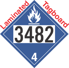Dangerous When Wet Class 4.3 UN3482 Tagboard DOT Placard