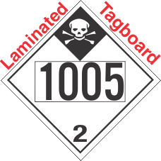 Inhalation Hazard Class 2.3 UN1005 Tagboard DOT Placard